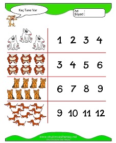 Kaç Tane Var Çalışma Sayfaları